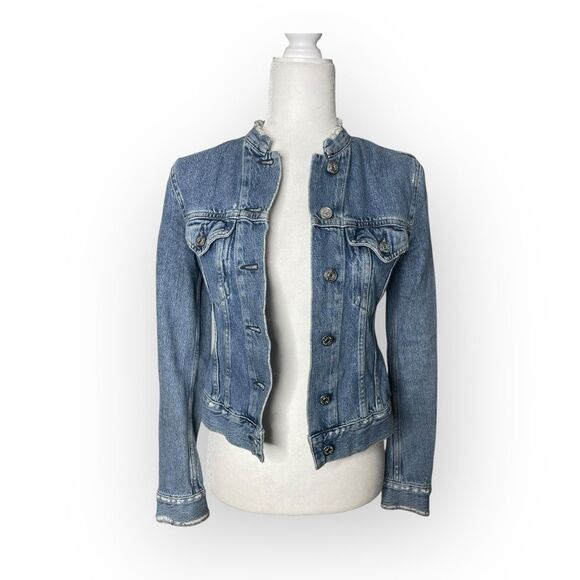 ACNE Studios Denim Top Jacket in Indigo Fray Size 32 / 00 US - Picture 5 of 13
